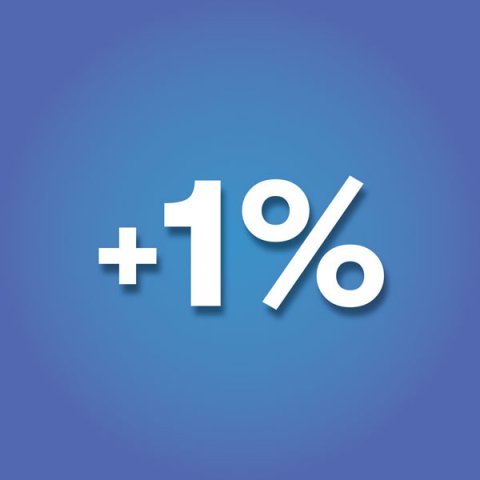 Плюс 1%